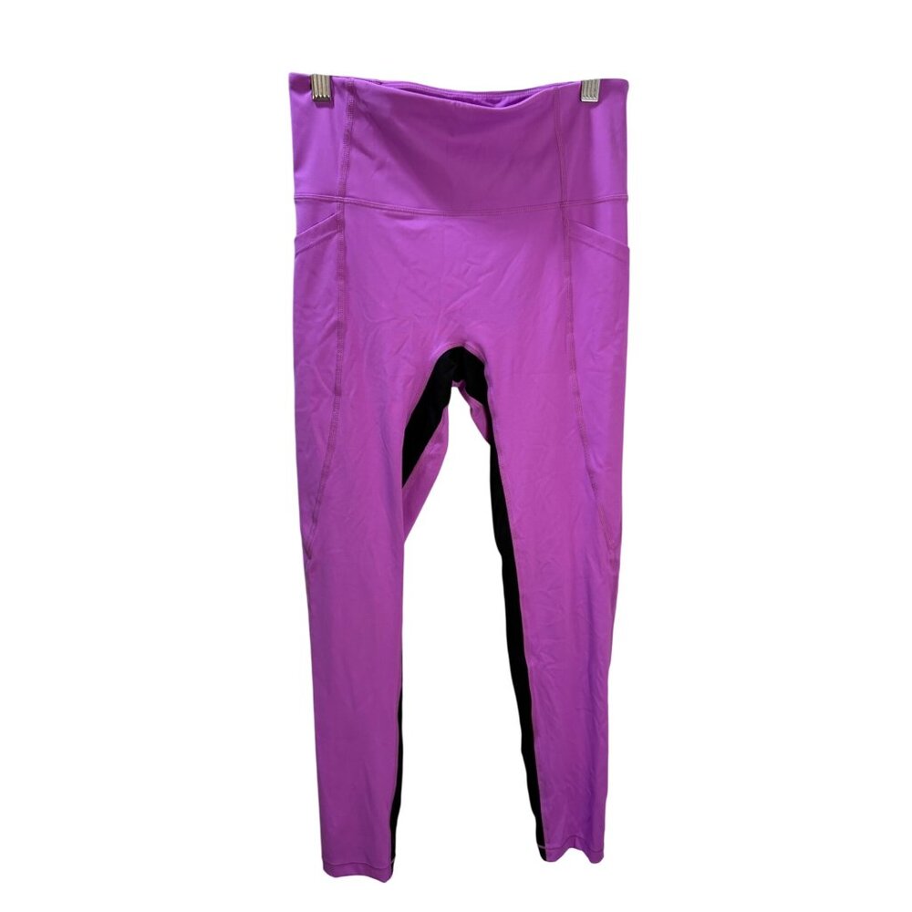 All Access Womens High-Waisted Pocket Leggings S Pink/Black Nylon/Spandex‎